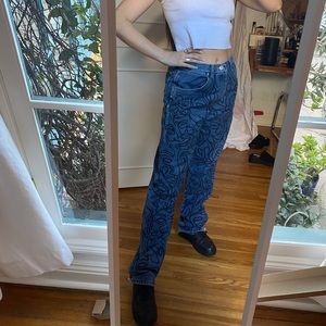 Hand painted face jeans